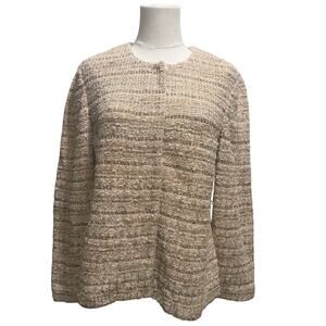 Vintage St. John Tweed Boucle Cream Jacket Blazer Classic Knit Chic Sz 8 Luxury